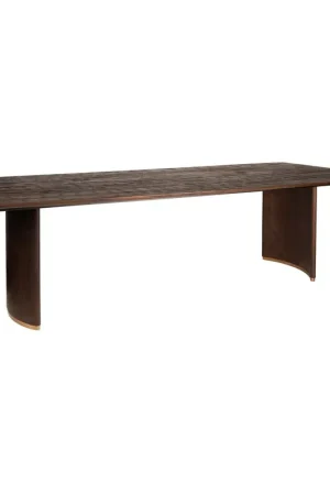 Professioneel PTMD Ostara Brown Mango Wood Diningtable 240cm Gold Leg